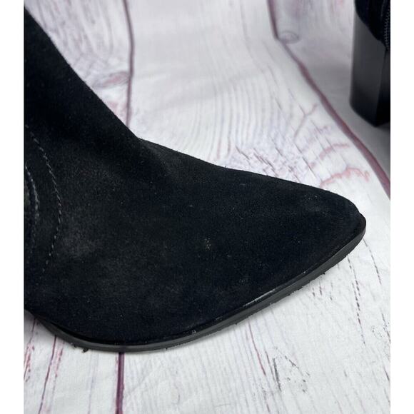 Blondo Women’s Sadie Ankle Boots Waterproof Chunky Heel Suede Leather Black 8.5 - Picture 6 of 13